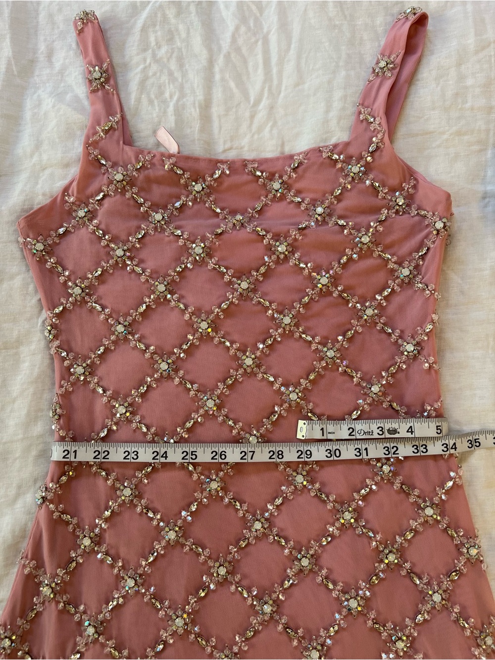 Oceanus Pink Embellished Mini Dress - Picture 4 of 7